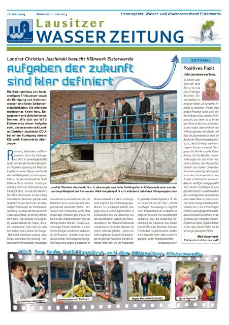Ausgabe 2 2013 - Wasser- und Abwasserverband Elsterwerda