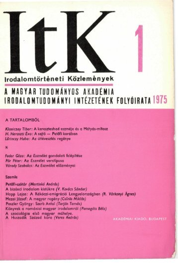 Irodalomtörténeti Közlemények 1975. 79. évf. 1. füzet - EPA