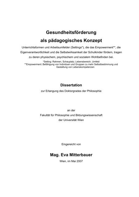 Gesundheitsforderung Als Padagogisches Konzept Zuruck Zur