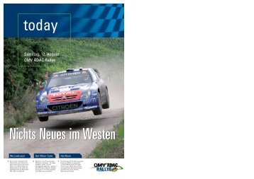 Samstag, 12. August OMV ADAC Rallye - Auto-Sports.de