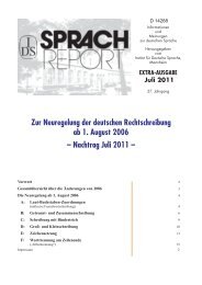 Zur Neuregelung der deutschen Rechtschreibung ab 1. August 2006