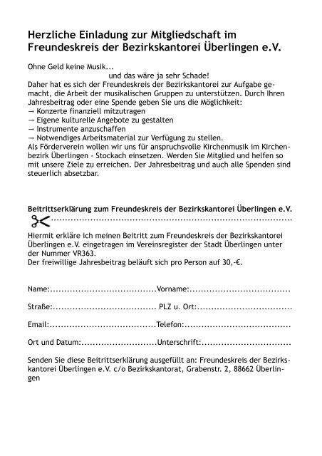 Programmheft - Bezirkskantorei Überlingen-Stockach