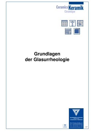 Grundlagen der Glasurrheologie - Zschimmer & Schwarz