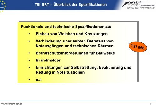 Die neuen TSI PRM und SRT – Auswirkungen auf die Zertifizierung ...