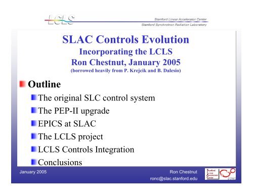 SLAC Controls Evolution - DESY - MPY-Group