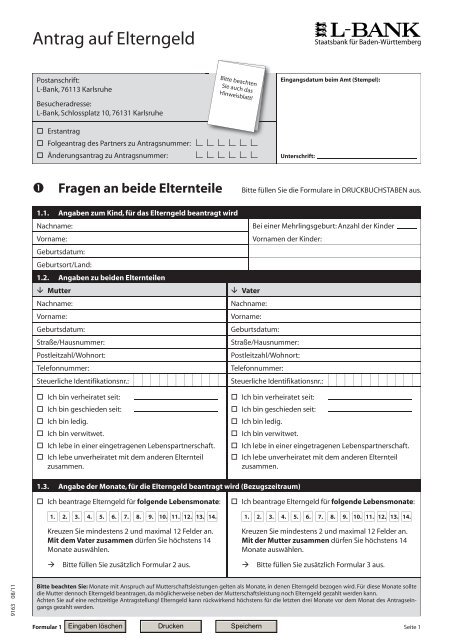 Geburtsurkunde Zur Beantragung Von Elterngeld Elterngeldantrag