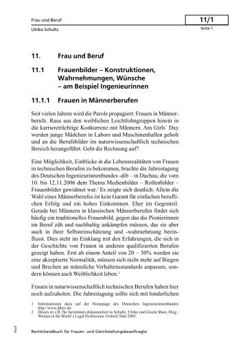11/1 11. Frau und Beruf 11.1 Frauenbilder – Konstruktionen ...