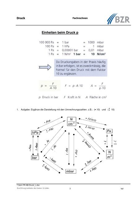 Hydr. Druck, Luftdruck - Elearnforum