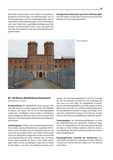 Schutzlos hinter Gittern Abschiebungshaft in Deutschland - Pro Asyl