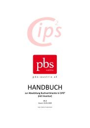 Abwicklung Buchsortimente in CIPS V1.2 - PBS-Austria