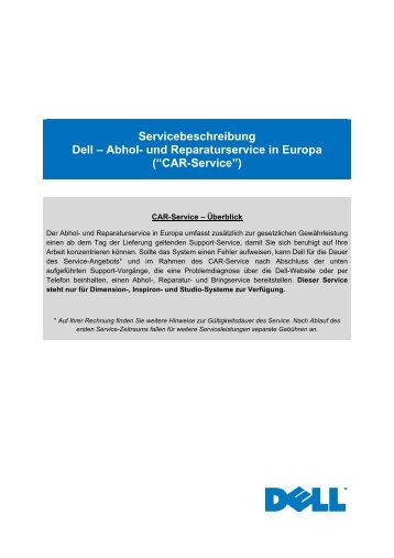 Servicebeschreibung Dell – Abhol- und Reparaturservice in Europa ...