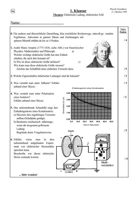 Elektrische Ladung, elektrisches Feld - Lehrer.uni-karlsruhe.de