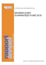 SKANDIA EURO GUARANTEED FUND 2018