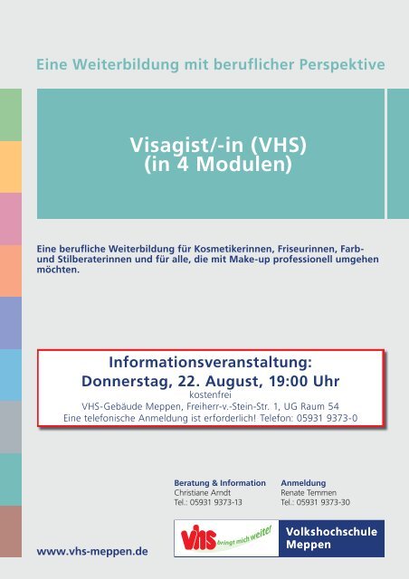Visagist/-in (VHS) (in 4 Modulen) - Volkshochschule Meppen