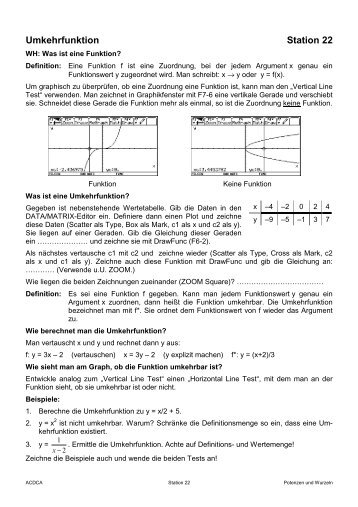 Umkehrfunktion Station 22 - acdca