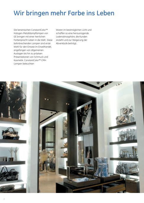 ConstantColor™ CMH Ultra Lamps - Brochure (DE) - GE Lighting
