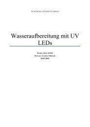 Wasseraufbereitung Mit UV LEDs - TU Berlin
