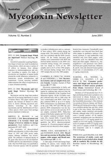 Mycotoxin Newsletter Vol. 12 No. 2 - ACIAR