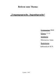 Referat zum Thema: „Umgangssprache. Jugendsprache“