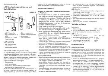 LED-Taschenlampe mit Sensor und Notlichtfunktion ...