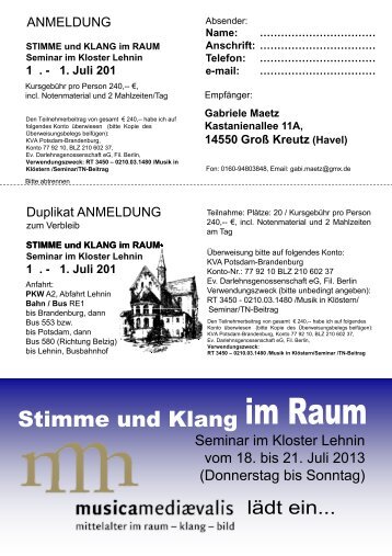 S Seminar im Kloster Lehnin vom 18. bis 21. Juli 2013 - Lehniner ...