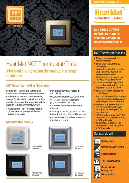 Heat Mat Ngt Thermostat Timer Heat Mat Ltd