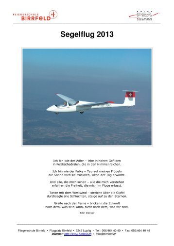 Segelflug 2013.pdf - Flugplatz Birrfeld