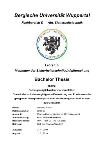 Bachelor Thesis Rettungsmöglichkeiten verunfallten CSA-Träger