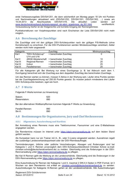 Reglement DSV-Schülerpunkterennen 2012/2013 - Deutscher ...