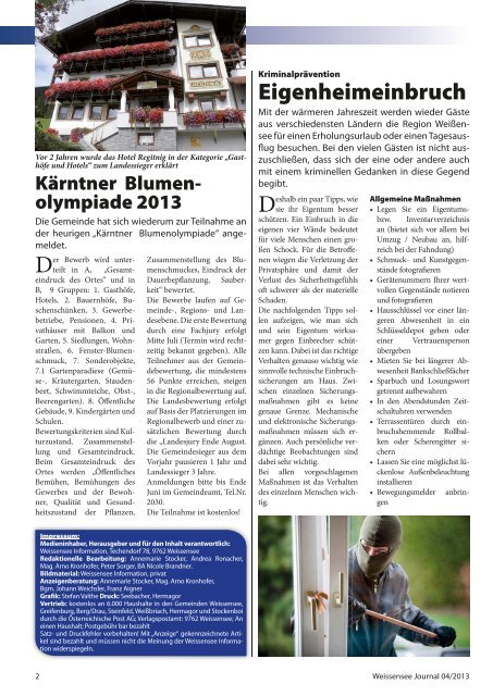 Ausgabe 04/2013 - Weissensee