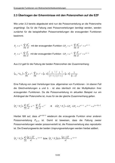 Erzeugende Funktionen von ... - Markus Schieche