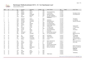 Bamberger Weltkulturerbelauf 2013 - 21,1 km Sparkassen-Lauf