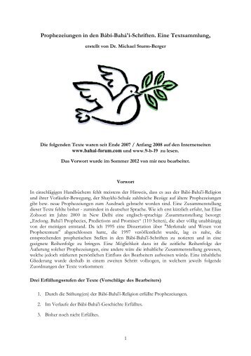 Baha'i-Prophezeiungen, zweite Auflage.pdf - Sturm-berger.de