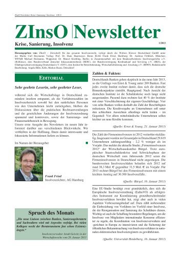 ZInsO-Newsletter 1/2013 - Gsv.eu