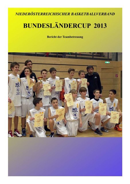 Bundesländercup 2013 - Bericht der Teambetreuung - BBLZ