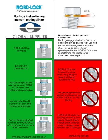 Montage instruktion og moment retningslinier - Global Supplier