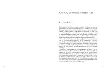 KAFKA, SPRINGER UND ICH. Von Leon de Winter - Axel Springer AG