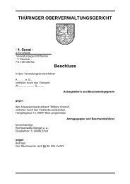 THÜRINGER OBERVERWALTUNGSGERICHT Beschluss