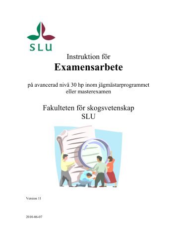 Instruktioner för examensarbete på avancerad nivå - SLU