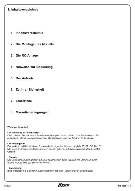 PDF: BK Relax. Brushless. LiPo. RC. RTF - CMC Versand