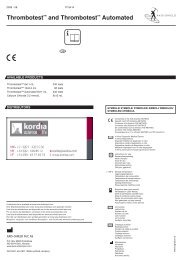 Thrombotest™ and Thrombotest ™ Automated - Stago BNL