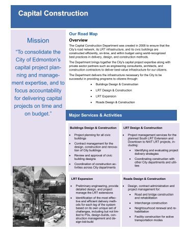 Capital Construction Capital Construction - City of Edmonton