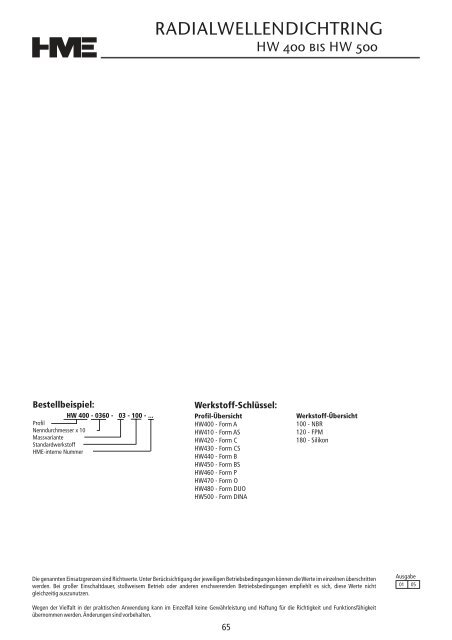 Hydraulikdichtungen - HME