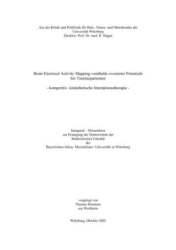 Brain Electrical Activity Mapping vestibulär evozierter Potentiale bei ...