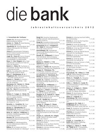 2012 - Die Bank
