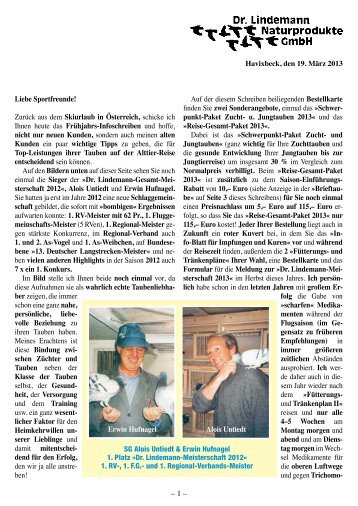Infoschreiben März 2013 (PDF-Datei) - Dr. Lindemann ...