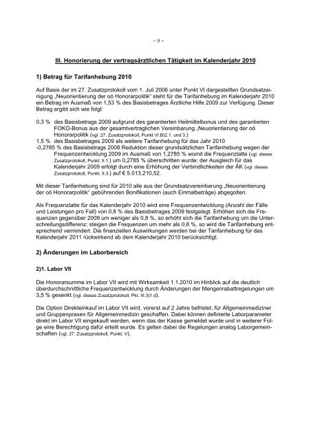 31. Zusatzprotokoll zum Gesamtvertrag für ... - OÖGKK