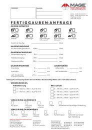 Gauben- und Fensteranfrage - MAGE Herzberg GmbH