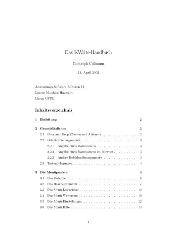 Das KWrite-Handbuch