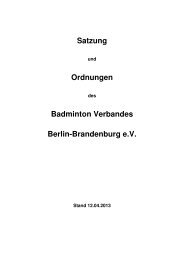 SATZUNG UND ORDNUNGEN BVBB Stand 12.04.2013